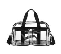 MURVE Bolsa de deporte transparente de PVC para gimnasio, bolsa de deporte impermeable, bolsa de yoga grande portátil para hombro, bolsa de natación transparente, Black, Talla única