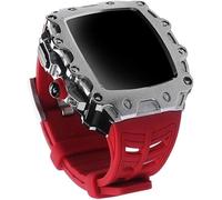 MURVE Caja de reloj de aleación + correa de silicona, para Apple Watch SE 8/7/6/4 de 45 mm, 44 mm, estilo RM, marco de metal, kit de repuesto para hombres y mujeres, 44mm, Ágata