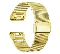 MURVE Correa de ajuste rápido de 20 mm, 26 mm, 22 mm para Garmin Fenix 7S 7X 7 Pro Fenix 6S 6X 6 5S 5X 5Plus Tactix 7 Forerunner 965 955 Enduro Correas de reloj de acero inoxidable(Gold,26mm)