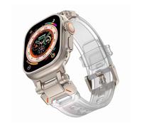 MURVE Correa de goma suave para Apple Watch Ultra 2 1 Band 49mm 45mm 44mm 42mm S10 46mm Pulsera de goma de lujo para IWatch Series 9 8 7 6 SE 5 Accesorios Correas de reloj(Titanium Tran,S10 46mm)