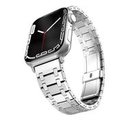MURVE Correa de Metal de lujo para Apple Watch, pulsera de acero inoxidable de 45mm, 41mm, 44mm, 42mm y 46mm para iWatch Series 10, 9, 8, 7, Ultra2, 49mm(Silver,S10 42mm)