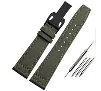 MURVE Correa de nailon para reloj IWC Portuguese Pilot Series de 20 mm, 21 mm, 22 mm, correa de lona negra, azul y verde, 20mm, Ágata