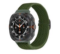 MURVE Correa de nailon trenzada para Samsung Galaxy Watch 7 Ultra Band, pulsera tejida de nailon elástica de 47mm, correas de reloj(07 green)