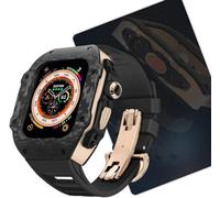 MURVE Correa de reloj de fibra de carbono de 44 mm, 45 mm y 49 mm, correa de reloj deportiva de lujo, kit de mod, para Apple Watch 8, 7, 6, 5, 4, SE, Series 8, 7, 6, 5, 4, SE, accesorios de repuesto,
