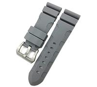 MURVE Correa de reloj de goma de 22 mm, 24 mm, 26 mm, correa de silicona para reloj Panerai sumergible luminor PAM impermeable, 24mm black buckle, Ágata