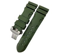 MURVE Correa de reloj de goma de 22 mm, 24 mm, 26 mm, correa de silicona para reloj Panerai sumergible luminor PAM impermeable, 26mm silver buckle, Ágata
