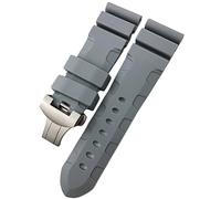 MURVE Correa de reloj de goma de 22 mm, 24 mm, 26 mm, correa de silicona para reloj Panerai sumergible luminor PAM impermeable, 22mm black buckle, Ágata