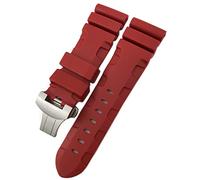 MURVE Correa de reloj de goma de 22 mm, 24 mm, 26 mm, correa de silicona para reloj Panerai sumergible luminor PAM impermeable, 22mm silver buckle, Ágata