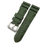MURVE Correa de reloj de goma de 22 mm, 24 mm, 26 mm, correa de silicona para reloj Panerai sumergible luminor PAM impermeable, 22mm silver buckle, Ágata