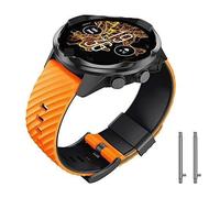 MURVE For Suunto 7 Correa de silicona suave Suunto 9 Pulsera de repuesto para hombres y mujeres Suunto 9 Baro Correa de reloj deportivo para Suunto 9 Spartan Suunto 9 Correa de reloj GPS(Orange-Black)