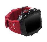 MURVE Juego de correa de goma para reloj de lujo de 44 mm y 45 mm, para Apple Watch serie 9, 8, 7, SE, 6, 5, 4, accesorios de bricolaje, kit de correa de repuesto de bisel, 44mm, Ágata