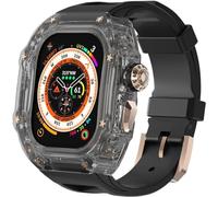MURVE Kit de correa de goma transparente para Apple Watch Ultra 2 de 49 mm, correa de reloj deportivo, kit de mod, para iWatch de 49 mm, accesorios de repuesto, 49mm, Ágata