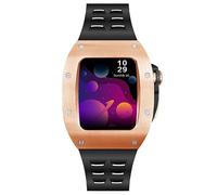 MURVE Kit de modificación de lujo Correa para Apple Watch Band 8 7 44mm 45mm Set Silicona para iWatch Serie 8 7 6 5 4 44 45 Hombres Caja de Reloj, 45mm For 8/7, Ágata