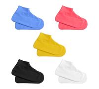 MURYE 5 pares de protectores elásticos de látex impermeables para botas para ciclismo, senderismo, viajes diarios, protectores ligeros para zapatos, multicolor, Medium