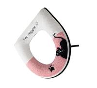 MURYE Almohadilla de asiento de inodoro de franela con temática de gato, protector de invierno, suave, instalación rápida, decoración familiar cálida para el invierno