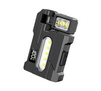 MURYE Base de luz de trabajo recargable con cabezal giratorio, pantalla de batería y advertencia para emergencias y actividades al aire libre, rotación portátil