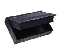 MURYE Elegante caja de almacenamiento de privacidad con compartimento oculto, estante flotante de madera, seguro, discreto y valioso, organizador secreto