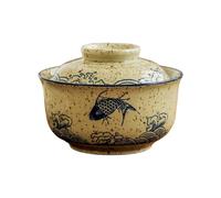 MURYE Tazón de sopa cubierto de cerámica de alta calidad con tapa, apto para microondas, horno y fideos ramen para comer en cualquier entorno. Cuenco cubierto