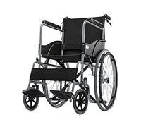 muRzAnsi Silla de Ruedas Plegable Ligera for Mayores,Asiento 41 cm Freno Manual Reposabrazos fijos y Reposapiés abatibles, Silla de Ruedas minusvalidos,ortopedia (Color : Black)