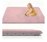 Murzoeky Alfombra Bebe Acolchada Plegable, Colchoneta Bebe Suelo Lavable para Parque Infantil, 200 x 300 cm Rojo Rosado Tapete Antideslizante para Gateo y Juegos de Bebés, Niños, Alfombra de salón