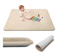 Murzoeky Alfombra Bebe Acolchada Plegable - Manta de Juego 200 x 350 cm Beige para Bebes colchoneta Suelo Infantiles o tapete Infantil habitacion para niños y niñas, Alfombra De Habitacion Bebe