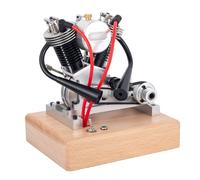 MUSA Hoglet V-Twin - Juego de bloques de construcción de motor de motor de 4 tiempos, modelo de motor de motocicleta de gasolina que funciona, kit de construcción de ingeniería para adultos