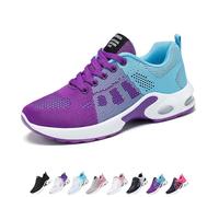 Musabela Orthopedic Shoes for Women, Rayootd Comfortable Orthotic Classic Shoes, Arch Support, Slip-On Air Cushion Running Sneakers for Gym Workout Sports(Purpleblue,Numeric_38)