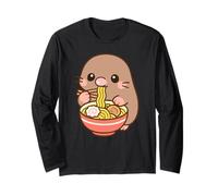 Musaraña Japonesa Comiendo Fideos Ramen Kawaii Lindo Divertido Manga Larga