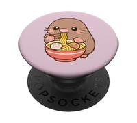 Musaraña Japonesa Comiendo Fideos Ramen Kawaii Lindo Divertido PopSockets PopGrip Adhesivo