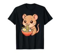 Musaraña Sado Comiendo Fideos Ramen Kawaii Lindo Divertido Camiseta