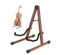 Musbeat Soporte para violonchelo en forma de A con portarco, estable y seguro, en madera de nogal con espuma acolchada para violonchelos 1/2, 3/4, 7/8 y 4/4, también compatible con guitarra