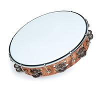 MUSCELL Pandereta para adultos, tambor de panderetas de plástico de mano, instrumento musical de doble fila, 12 pulgadas