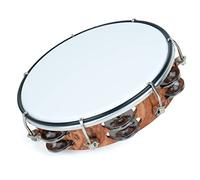 MUSCELL Pandereta para adultos, tambor de panderetas de plástico de mano, instrumento musical de doble fila, 8 pulgadas
