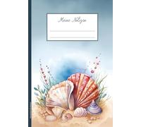 Muschel Buch für Notizen: Notizbuch mit Muscheln A5 Notizheft liniert praktisches Geschenk für Urlaub am Meer schönes Schreibheft und Tagebuch Motiv Maritim für Notizen Gedanken und Erinnerungen