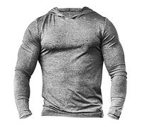 Muscle Alive Deportes Hombres Gimnasio Culturismo Sudaderas de con Capucha Fitness Chándales Tela Poliéster y Spandex Gris XXL