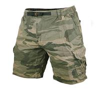 Muscle Alive Hombres Cargo Shorts Vintage Deportes Cámping Excursionismo Camuflaje Pantalones Cortos Algodón 8137 Gris Camo L