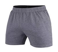 Muscle Alive Hombres Culturismo Gimnasio Rutina de Ejercicio Pantalones Cortos Terry Algodón 5 Inseam PLN-Marino Gris XXL