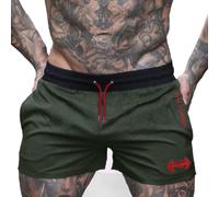 Muscle Alive Hombres Deportes Running 4" Élite División Corriendo Pantalones Cortos Rápido Seco Shorts Ejercito Verde XL
