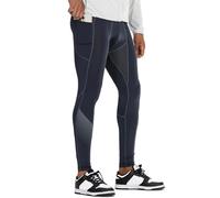 Muscle Alive Hombres Gimnasio Culturismo Compresión Leggins Medias Rutina de Ejercicio Aptitud Pantalones Capa Base Fresco y seco Gris Oscuro M