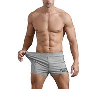 Muscle Alive Hombres Gimnasio Culturismo Rutina de Ejercicio Men Pantalones Cortos Algodón Style A Gris, 3 Inseam Thin Fabric Without Pockets XL