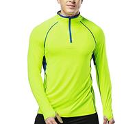 Muscle Alive Hombres Trimestr Cremallera Corriendo Activo Playeras Rutina de Ejercicio Amarillo L