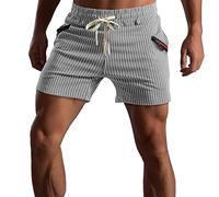 Muscle Cmdr Pantalones Cortos para Correr de 3 Pulgadas para Hombre, Pantalones Cortos para Entrenamiento de Gimnasia, Pantalones Cortos Deportivos de Algodón Gris Claro/S