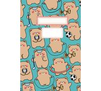 Muscle Mood - Teal Bear Fitness Journal: Funny workout bear notebook gift with a pastel vibe for gym lovers and everyday dreamers