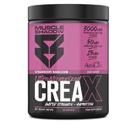 Muscle Shadow CREA X Creatina Micronizada 360 g Strawberry Bubblegum | Creatina + Hidratación | 200 Mesh · AstraGin® · Sal del Himalaya | Sin Azúcar