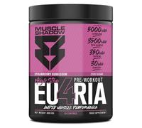 Muscle Shadow EU4RIA Pre-Workout Ultra Hardcore Strawberry Bubblegum 400 g | Pre Entreno Potente con 14 Ingredientes Activos | 5000 mg Citrulina · 3500 mg Beta Alanina · 3000 mg Creatina