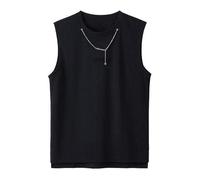 Muscle Shirt Herren Sommer Top Slim Fit Tank Tops für Herren mit Kettendetail bequem Stretch-SSommer-Ffreizeithemden Ärmellos für den Alltag Basic