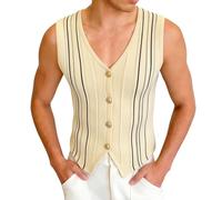 Muscle Shirt Herren Sport Shirt Männer leichte Ärmloses Tanktop aus Strickmesh atmungsaktiv und Sportlich Ideal für den Sommer