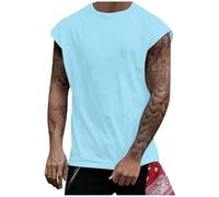 Muscle Shirt Herren Sport Tshirts Herren Herren-Tanktop Slim Fit Lässige Ärmellos atmungsaktiv bequem leicht Einfarbig Ideal für Sport Training und Gym Basic