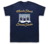 Muscle Shoals Sound Studio 3614 Jackson Highway Record Men's Cotton T-Shirt Navy Shirt Top tee XXL