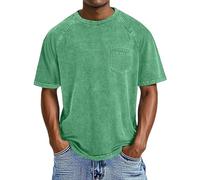 Muscle Tshirt Herren Sommer Arbeits Tshirt Herren atmungsaktiv Schnelltrocknend Sport Shirt Relaxed Fit Sommershirt Laufen Gym Trainingsshirt Vintage Kurzarm T-Shirt Reisen Fitnessshirt, verde, 3XL